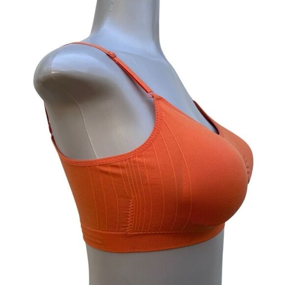 NWT Coobie Intimates Seamless Bra OS Orange Wire Free Soft Scoop Neck - Picture 2 of 11